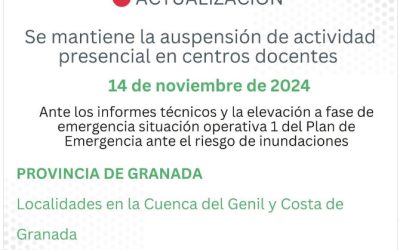 Se mantiene la suspensión de las clases el jueves 14 de noviembre